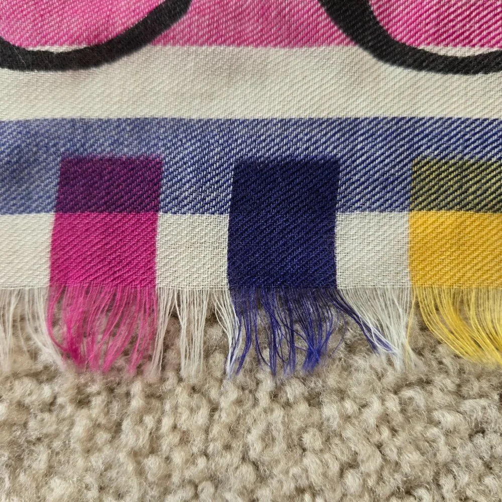 Gucci Multicolor Stripe Check Wool Shawl/Scarf - Picture 14 of 16